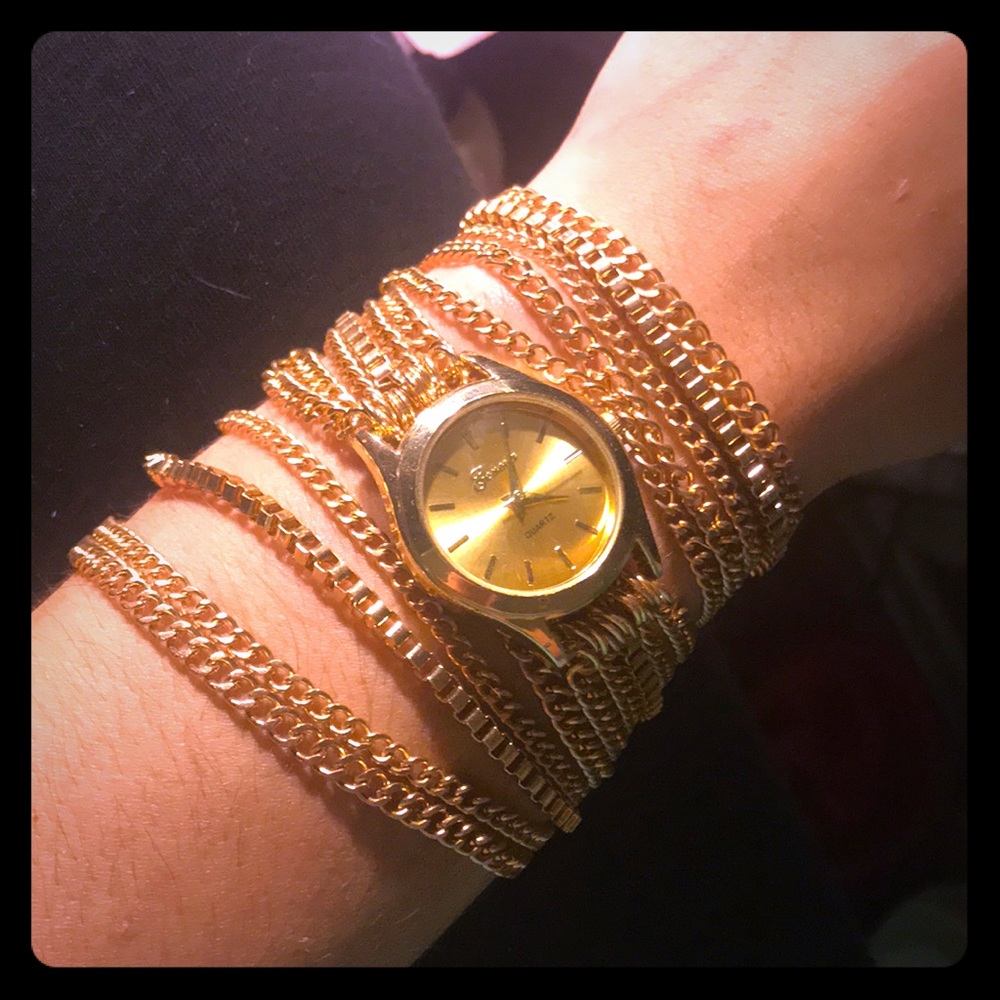 Gold wrap around watch